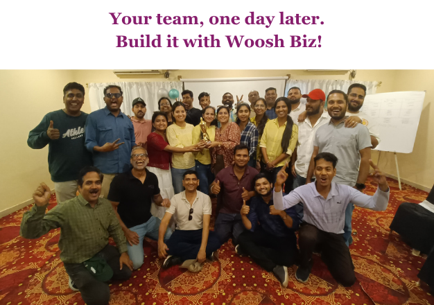 Your team, one day later. Build it with Woosh Biz!